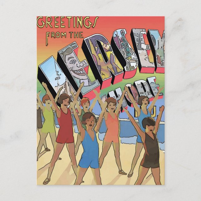 The Jersey Shore Vintage Greetings Art Postcard (Front)