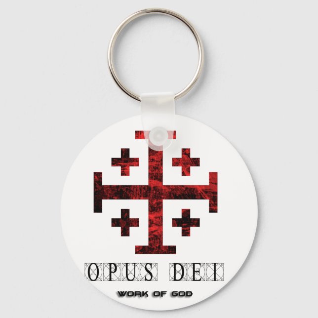 The Jerusalem Cross - Opus Dei - Work Of God Key Ring (Front)