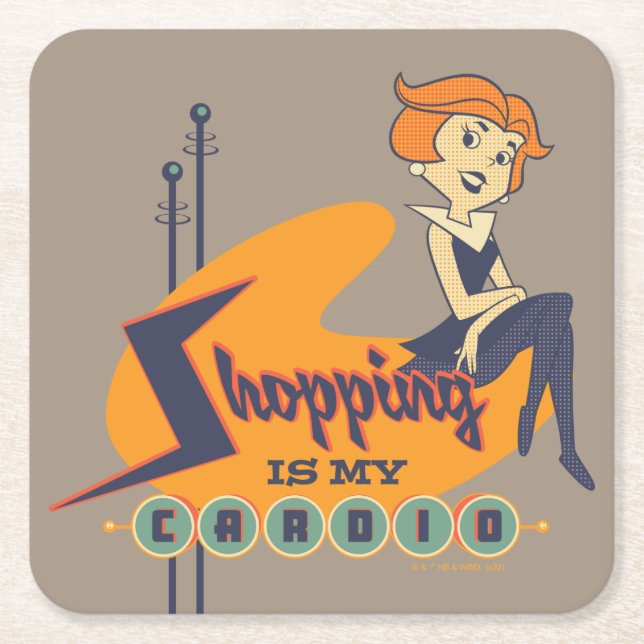 The Jetsons | Shopping is My Therapy Square Paper Coaster (Front)
