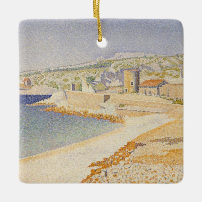 The Jetty at Cassis Ceramic Tree Decoration (Front)