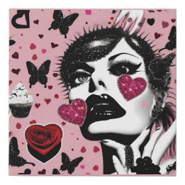 The Jewelled Heart Faux Canvas Print