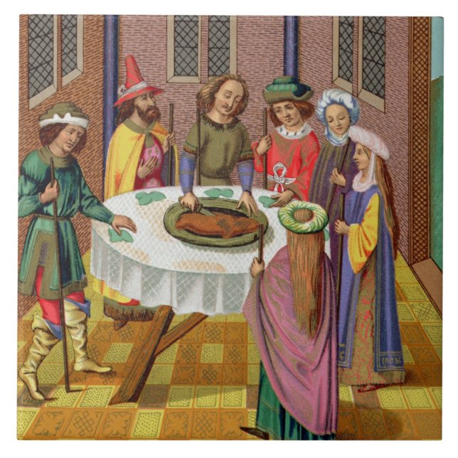 The Jews' Passover, facsimile of a 15th century mi Tile (Front)