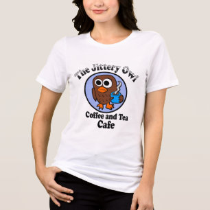 The Jittery Owl Coffee and Tea Cafe Tri-Blend Shirt