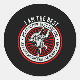 the Jiu Jitsu Fighter - Funny Brazilian Jiu Jitsu Classic Round Sticker
