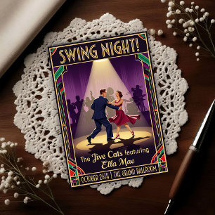 The Jive Cats Swing Night Vintage Postcard