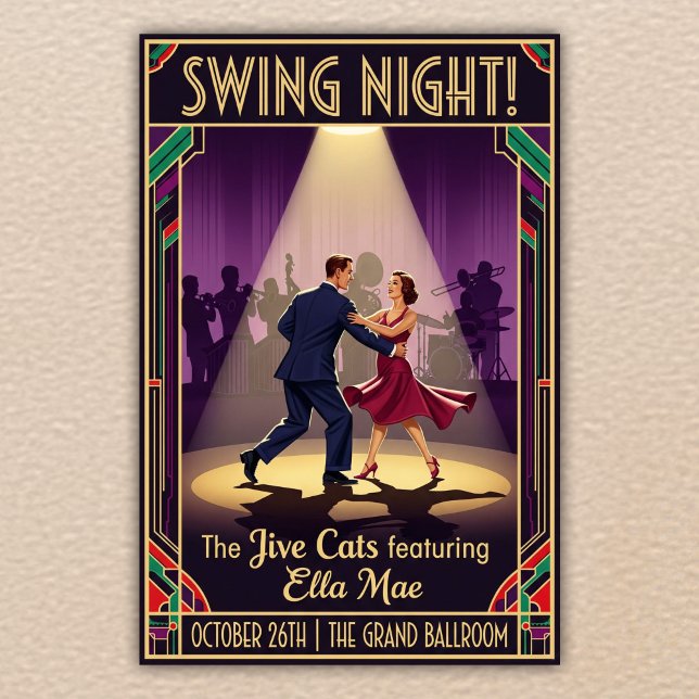 The Jive Cats Swing Night Vintage Poster (Creator Uploaded)