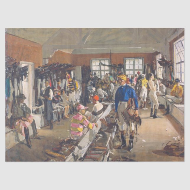 The Jockeys' Dressing Room at Ascot Racecourse Tissue Paper (Front)
