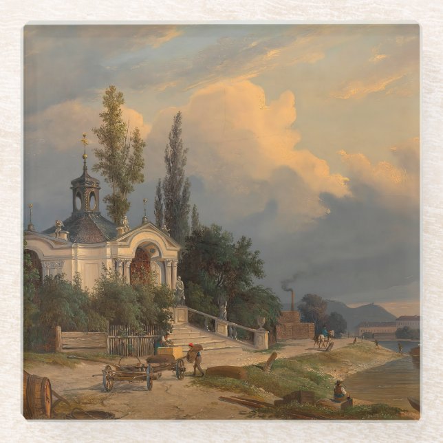 The Johannes Nepomuk Chapel on the Schanzel Glass Coaster (Front)