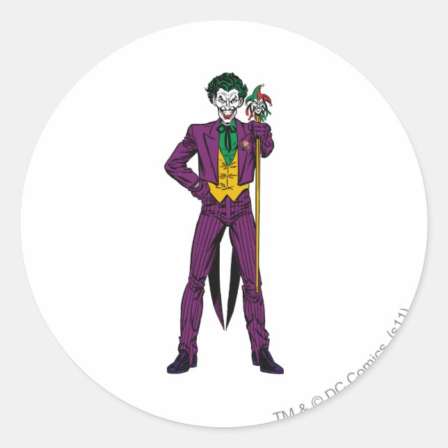 The Joker Classic Stance Round Sticker (Front)