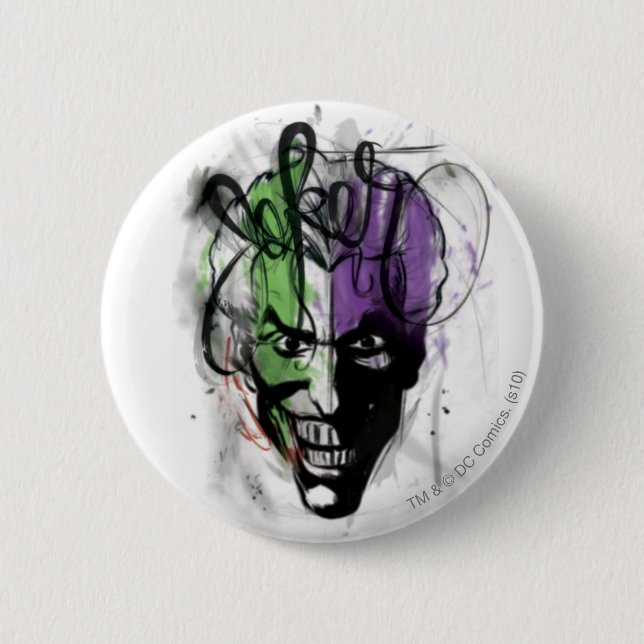 The Joker Neon Airbrush Portrait 6 Cm Round Badge (Front)