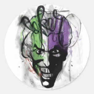 The Joker Neon Airbrush Portrait Classic Round Sticker