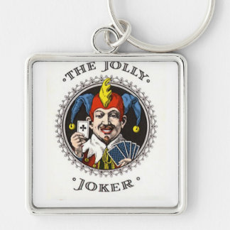 The jolly joker playing card graphic key ring