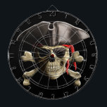The Jolly Roger Pirate Skull Dartboard<br><div class="desc">Original classic Skull and Crossbones,  The Jolly Rodger”,  with red bandanna doo rag and pirate hat.</div>