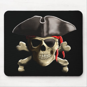 The Jolly Roger Pirate Skull Mouse Pad