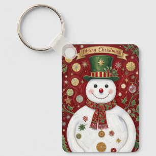 The Jolly Snowman’s Crimson Jubilee Key Ring