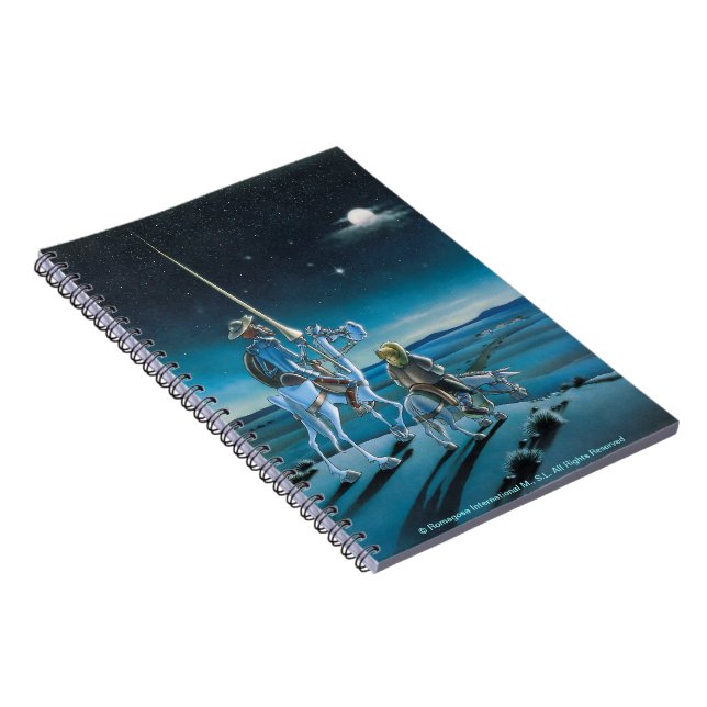 The Journey - Don Quixote Cartoon - Cervantes Spiral Notebook (Right Side)