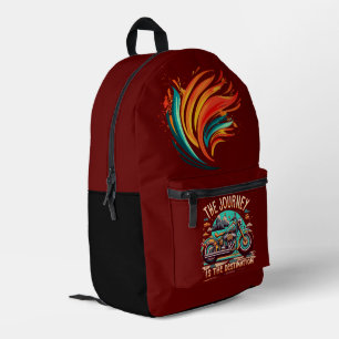 The Journey Is the Destination: Vintage Motorcycle Printed Backpack