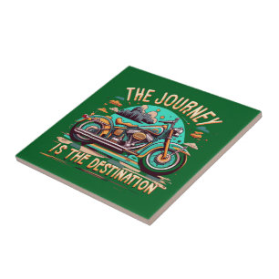 The Journey Is the Destination: Vintage Motorcycle Tile