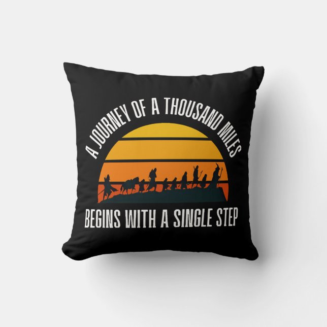 The Journey of a Thousand Miles Begins with a Sing Cushion (Front)