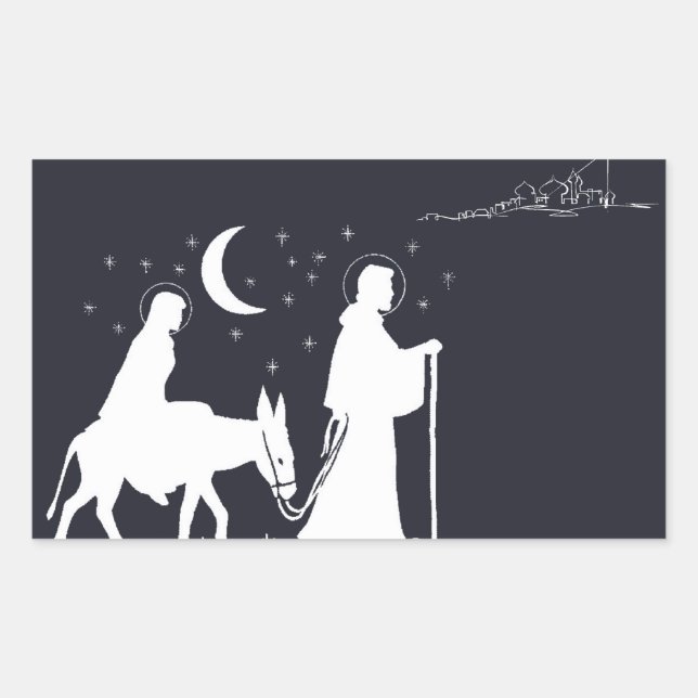 The Journey To Bethlehem Rectangular Sticker (Front)