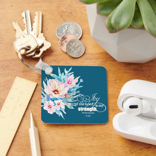 The Joy of the Lord floral Key Ring (Desk)