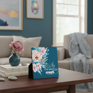 The Joy of the Lord floral Plaque