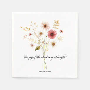 The Joy of the lord minimalist floral Napkin