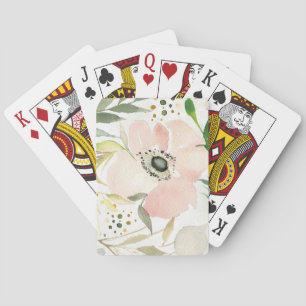 The Joy of White Watercolor Floral Pattern Playing Cards