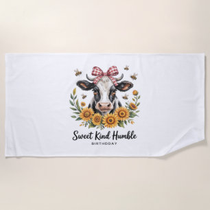 The Joyfull Strawberry Cow Cow love Classic T-Shi Beach Towel