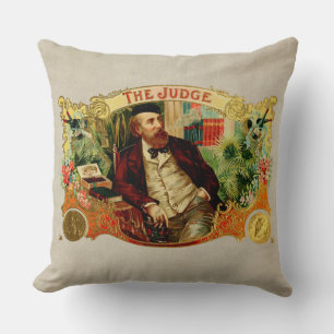 The Judge Vintage Cigar Box Label Cushion