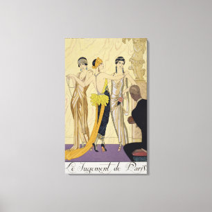 The Judgement of Paris, 1920-30 (pochoir print) Canvas Print