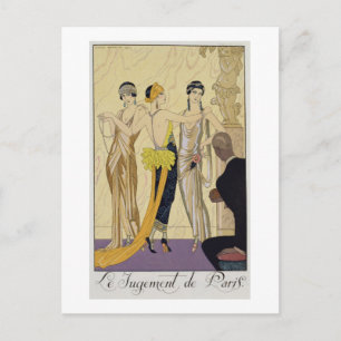 The Judgement of Paris, 1920-30 (pochoir print) Postcard