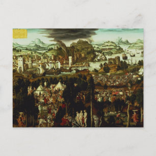 The Judgement of Paris and the Trojan War, 1540 Postcard