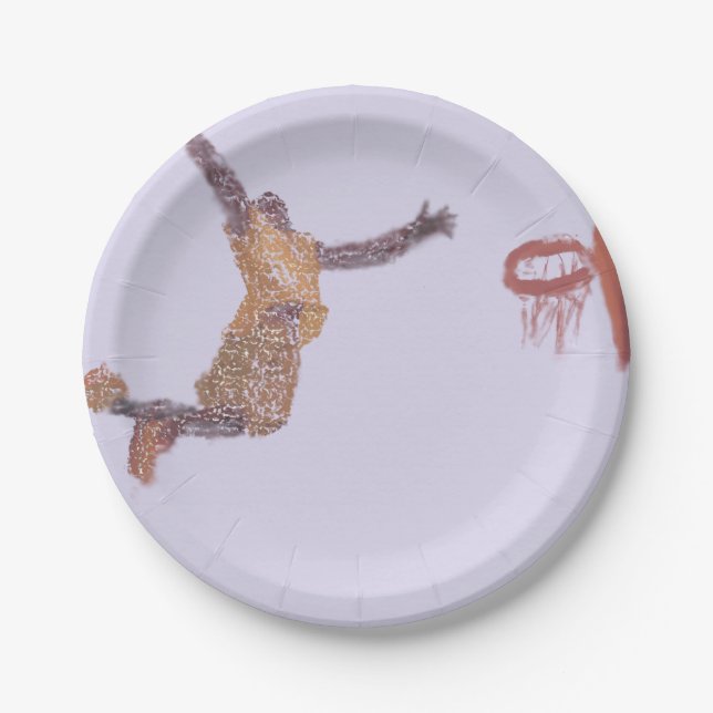 The #Jump for the #Basketball #Hoop Paper Plate (Front)