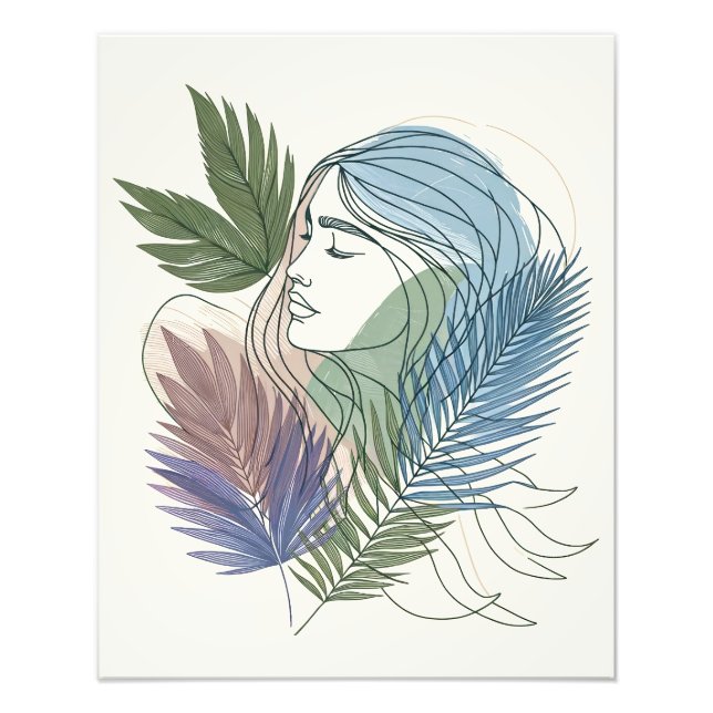 The Jungel Girl - Minimalist Line Art  Photo Print (Front)