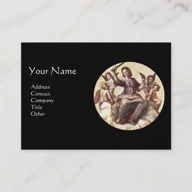 THE JUSTICE Allegory Fresco by Raffaello Sanzio Business Card (Front)