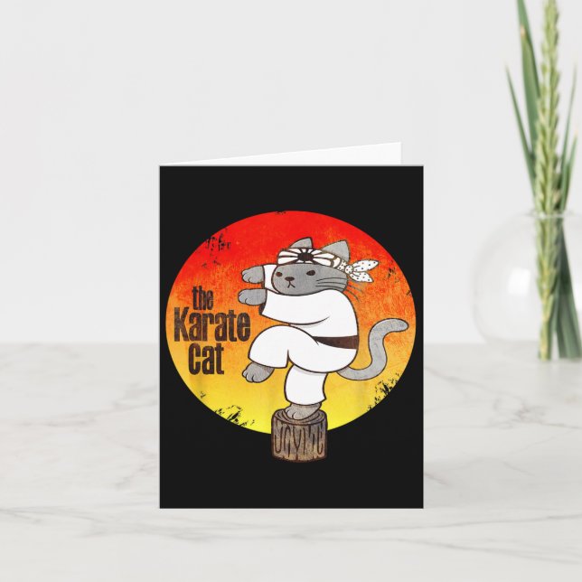 The Karate Cat (distressed Version)  Card (Front)