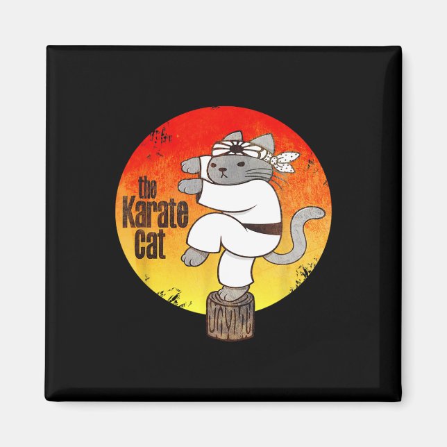 The Karate Cat (distressed Version)  Magnet (Front)