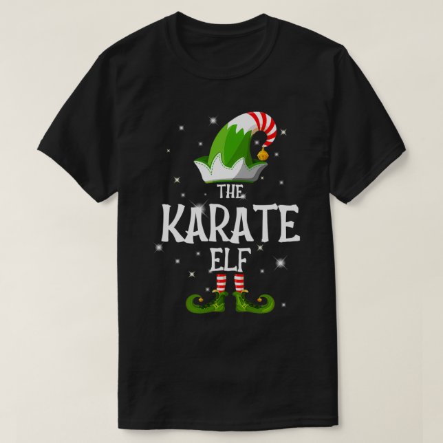 The Karate Elf Family Matching Group Christmas  T-Shirt (Design Front)