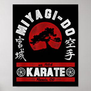 The Karate Kid Miyagi-Do Arched Tree Retro Movie Poster