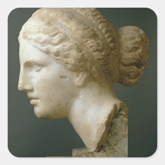 The Kauffmann Head, Roman (marble) Square Sticker (Front)