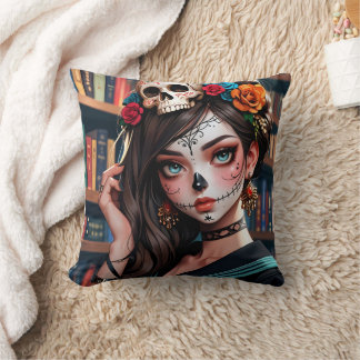 The Kawaii Anime Skull Girl Pillow 01