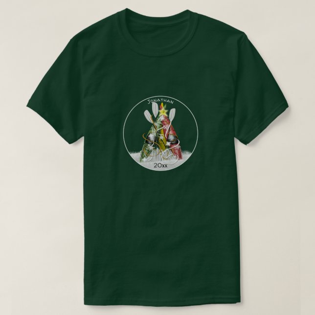 The Kayak Christmas Tree personalised kayaking T-Shirt (Design Front)