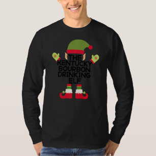 The Kentucky Bourbon Drinking Elf Funny Holiday Sp T-Shirt
