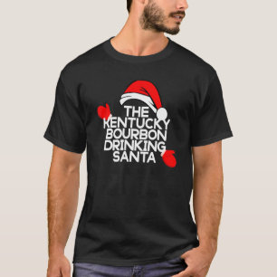 The Kentucky Bourbon Drinking Santa Funny Holiday T-Shirt
