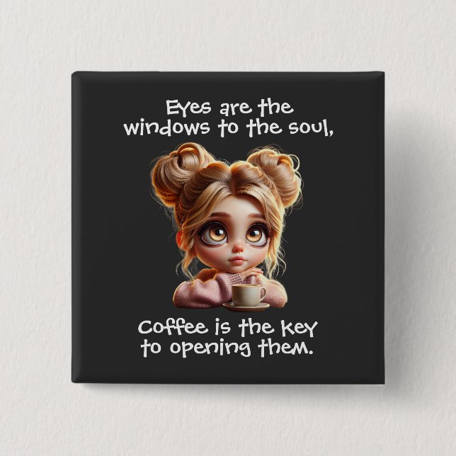 The Key Is Coffee 15 Cm Square Badge (Front)