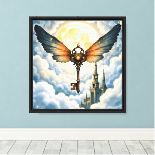 The Key of Eternity – Steampunk Wings Canvas Print