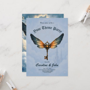 The Key of Eternity – Steampunk Wings  Invitation