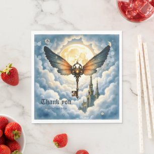 The Key of Eternity – Steampunk Wings Napkin