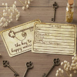 The Key To A Happy Marriage Is... Vintage Wedding Advice Card<br><div class="desc">These vintage key advice cards the are the perfect keepsake from each of your guests at your wedding. The simple yet stylish design will allow your guests to write a note of advice for you to keep and read over in years to come.</div>